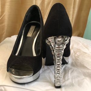 Simply Vera by Vera Wang jeweled suede heels